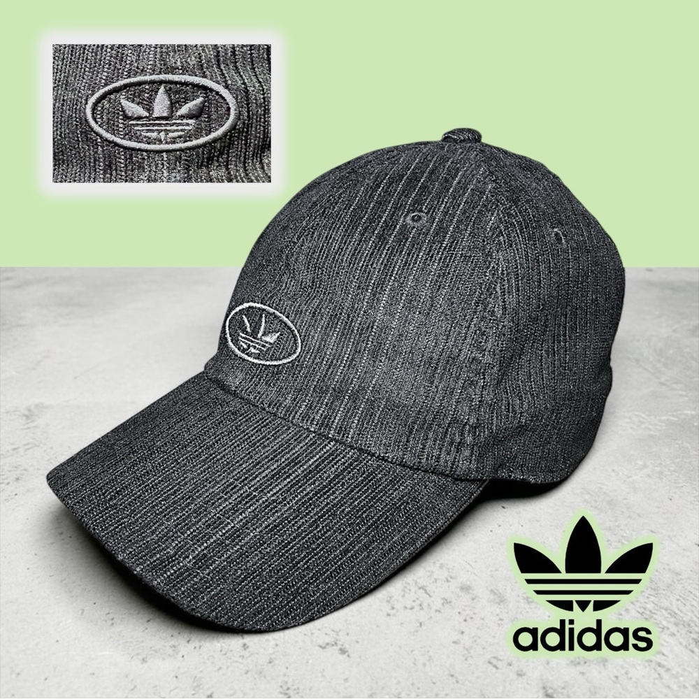 Adidas Originals Unisex Corduroy Black Embroidered Baseball Cap Hat Sz One Size